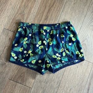 TABITHA WEBB | avocado print sleep shorts, size small